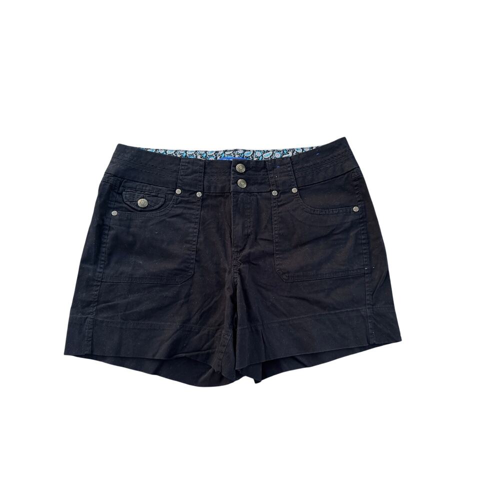 Dakota Black Utility Cargo Shorts Women's Size 12 Stretch Cotton